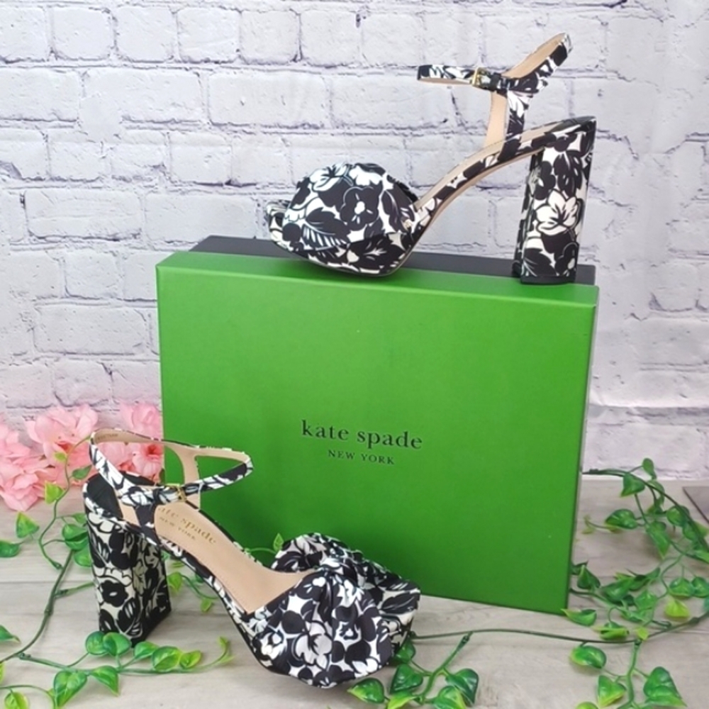 Kate Spade New York Lucie Tropical Foliage Floral Print Platform Sandals NIB - Picture 11 of 12